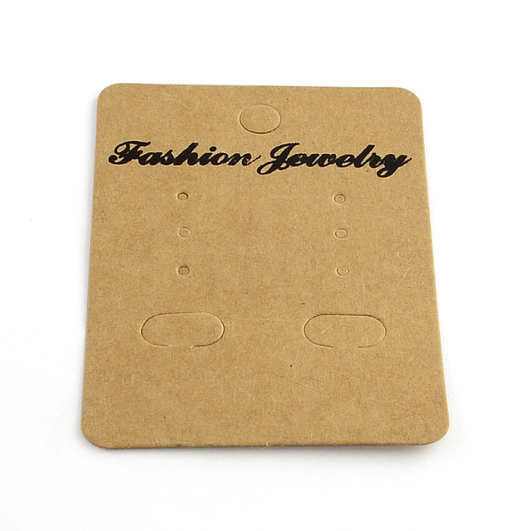 

PandaHall Rectangle Shape Cardboard Earring Display Cards, Camel, 70x50x0.5mm Paper Rectangle Brown