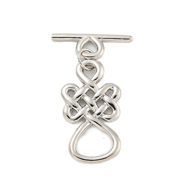 

PandaHall Brass Toggle Clasps, Chinese Knotting, Platinum, Ring: 23x13x2mm, Hole: 2.6x2.6mm, Bar: 18x6.5x1.4mm, Hole: 2.6x2.6mm Brass