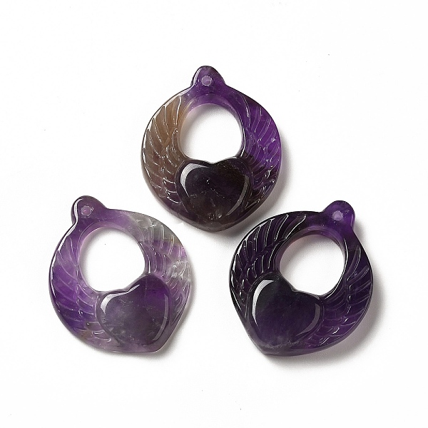 

PandaHall Natural Amethyst Pendants, Heart Wing Charms, 38x31x9mm, Hole: 1.5mm Amethyst Wing