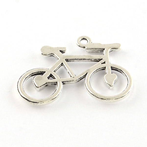 

PandaHall Bicycle Tibetan Style Alloy Pendants, Cadmium Free & Lead Free, Antique Silver, 23.5x31x1.5mm, Hole: 2mm, about 415pcs/1000g Alloy...