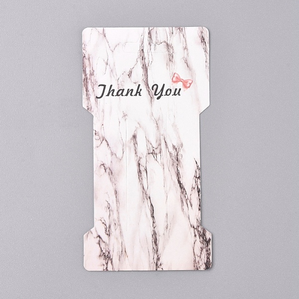 

PandaHall Cardboard Hair Clip Display Cards, Marble Texture Pattern, Word Thank You, Rectangle, White, 115x60x0.3mm, Hole: 22x8.5mm Paper...