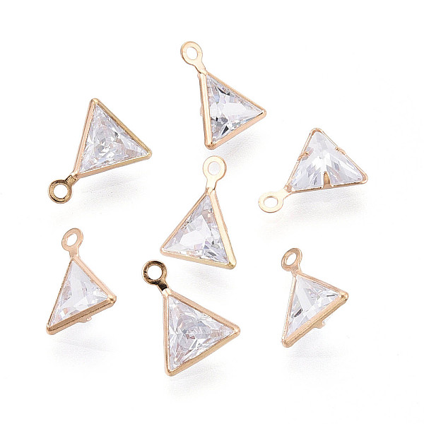 Brass Pave Clear Cubic Zirconia Pendants