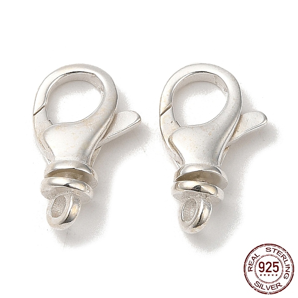 

PandaHall 925 Sterling Silver Lobster Claw Clasps, with 925 Stamp, Silver, 16x10x5mm, Hole: 1.8mm Sterling Silver