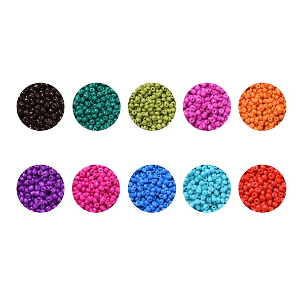 

PandaHall 6/0 Baking Paint Glass Seed Beads, Round, Mixed Color, 6/0, 4~5x3~4mm, Hole: 1~2mm, 10 colors, about 900pcs/color, 9000pcs/set..., Multicolor