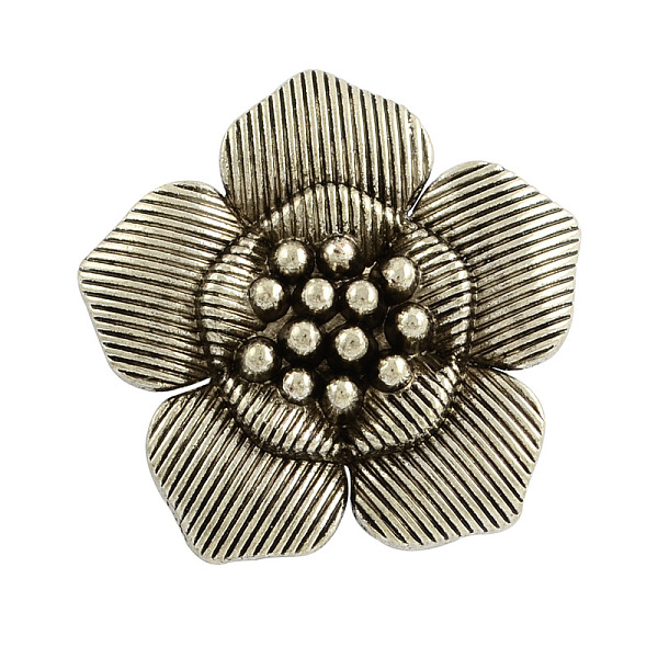 

PandaHall Tibetan Style Alloy 3D Flower Pendant Enamel Settings, Cadmium Free & Nickel Free & Lead Free, Antique Silver, 38x39.5x1mm, Hole...