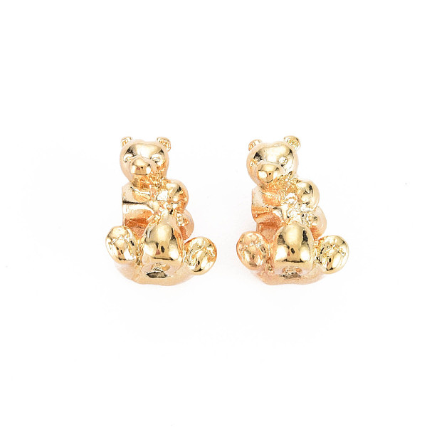 

PandaHall Rack Plating Alloy European Beads, Large Hole Beads, Cadmium Free & Nickel Free & Lead Free, Bear, Light Gold, 13x11x10mm, Hole...