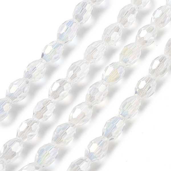 Transparentes perles de verre de galvanoplastie brins