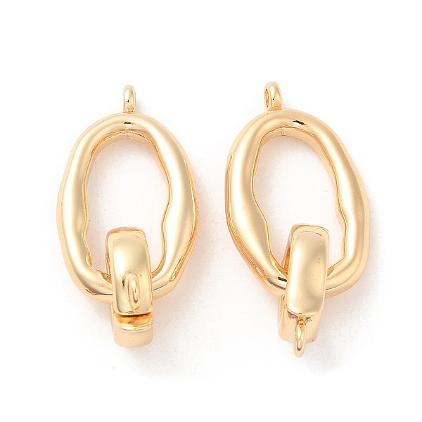 

PandaHall Brass Fold Over Clasps, Oval, Real 18K Gold Plated, 31.5mm, Hole: 1.2mm Brass