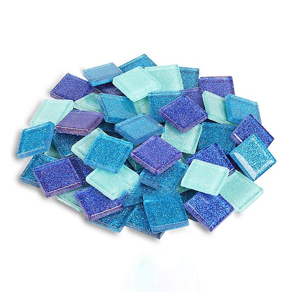 

PandaHall Square Transparent Glass Cabochons, Mosaic Tiles, for Home Decoration or DIY Crafts, Deep Sky Blue, 20x20x4mm, 260pcs/kg Glass...