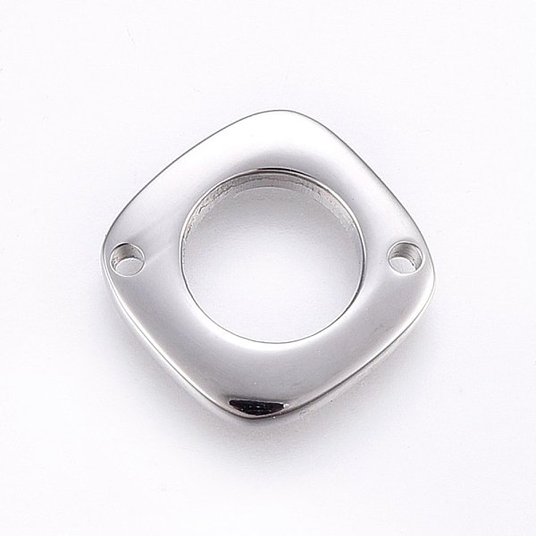 

PandaHall 304 Stainless Steel Links connectors, Rhombus, Stainless Steel Color, 15x15x2mm, Hole: 1.4mm 304 Stainless Steel Rhombus