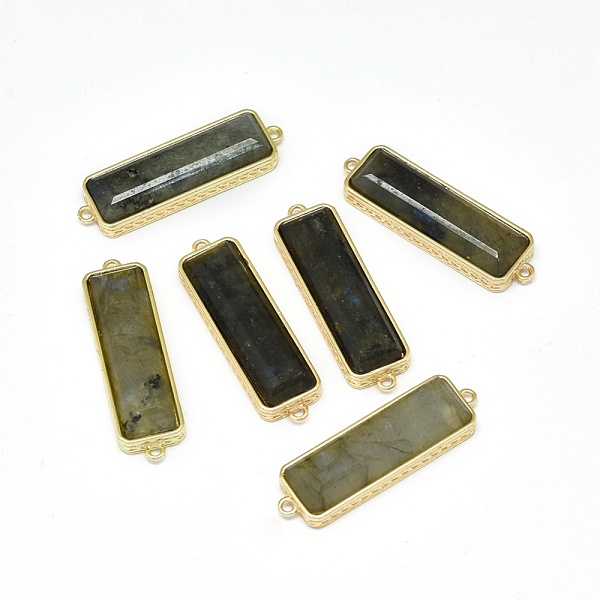 

PandaHall Natural Labradorite Links connectors, with Brass Findings, Faceted, Rectangle, Golden, 33.5x9.5~10x5mm, Hole: 1.2~1.4mm...