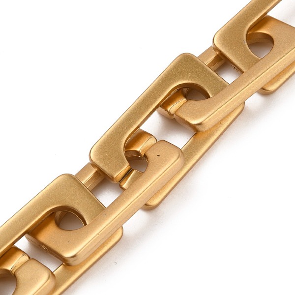 

PandaHall Handmade Opaque Acrylic Cross Chains, Unwelded, Gold, 39.37 inch(100cm), Link: 43.5x23x4mm, 1m/strand Acrylic Gold