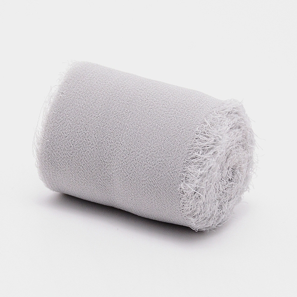 

PandaHall Polyester Ribbon, Fringe Chiffon Silk-Like Ribbon, for Wedding Invitations, Bouquets, Gift Wrapping , Silver, 2 inch(50mm), about...