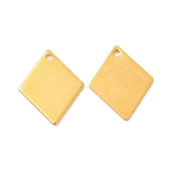

PandaHall 201 Stainless Steel Pendants, Rhombus Charm, Real 24K Gold Plated, 16x13x0.5mm, Hole: 1.2mm 201 Stainless Steel Rhombus