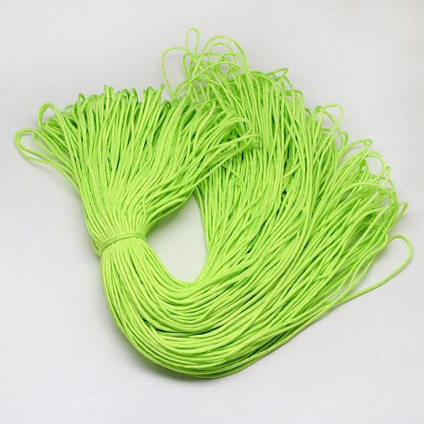 

PandaHall Polyester & Spandex Cord Ropes, 16-Ply, Lawn Green, 2mm, about 109.36 yards(100m)/bundle Polyester Green