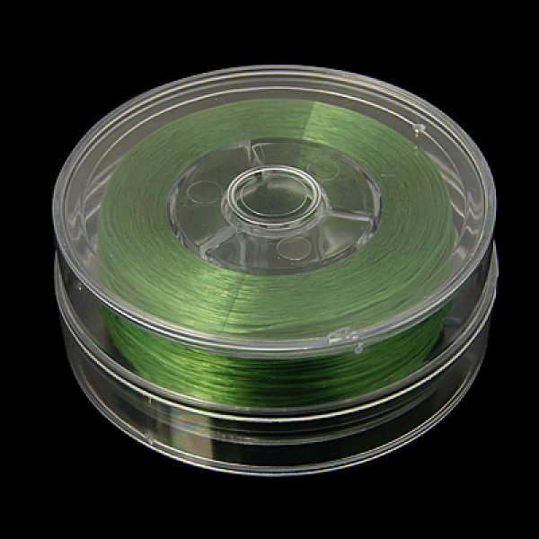 

PandaHall Flat Elastic Crystal String, Elastic Beading Thread, for Stretch Bracelet Making, Lime Green, 0.8mm Spandex Flat Green