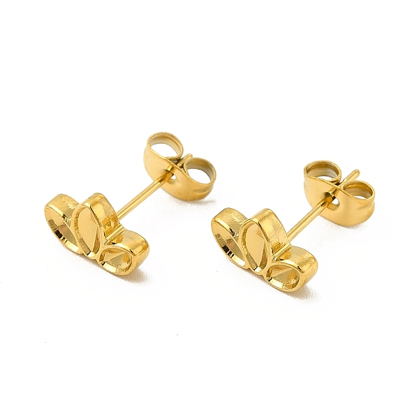 

PandaHall Ion Plating(IP) 304 Stainless Steel Stud Earring Cabochon Settings, Leaf with Horse Eye Tray, Real 18K Gold Plated, Tray: 5x2.5mm...
