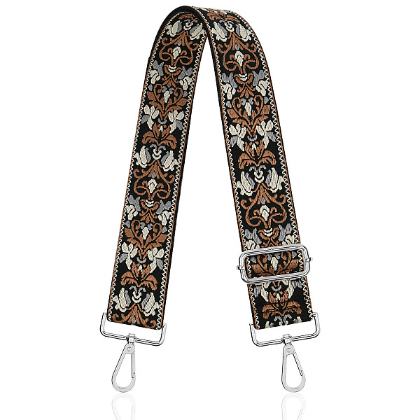 

PandaHall Ethnic Style Embroidered Adjustable Strap Accessory, Sienna, 130x5cm Cotton Brown