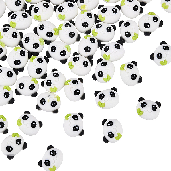 

PandaHall OLYCRAFT 50Pcs Panda Resin Filling Charms Animal Resin Cabochons DIY Craft Tools for Nail Art Decoration Phone Case Scrapbooking..., White