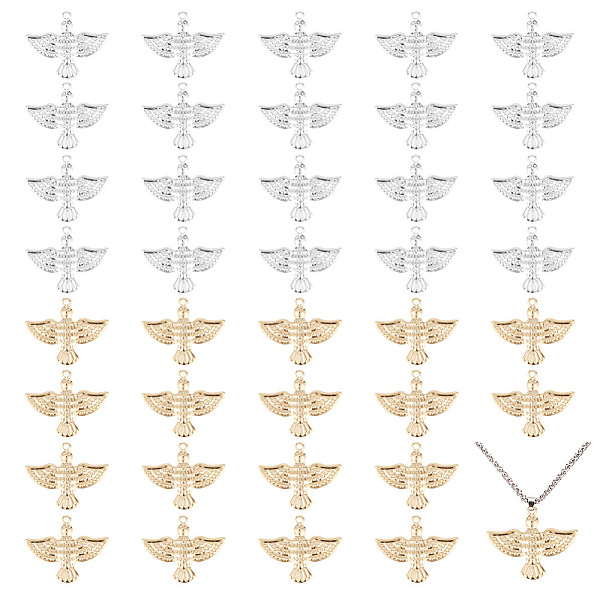 

PandaHall ARRICRAFT 40Pcs 2 Colors Brass Pendants, Long-Lasting Plated, Bird, Mixed Color, 20x25x1.5mm, Hole: 1.4mm, 20pcs/color Brass Bird