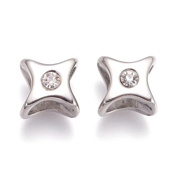 

PandaHall 304 Stainless Steel Slide Charms, with Rhinestone, Star, Crystal, Stainless Steel Color, 14x15x8.5mm, Hole: 5mm 304 Stainless..., Clear