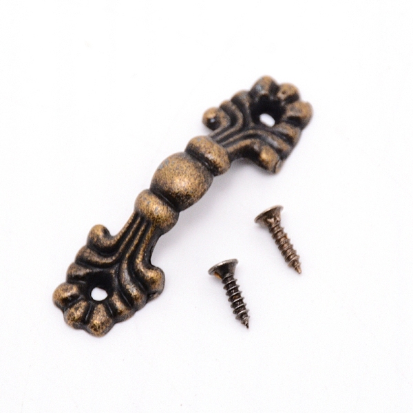 

PandaHall Zinc Alloy Handle, Jewelry Box Accessories, Antique Bronze, 42x12x9mm, Hole: 1.8mm Alloy