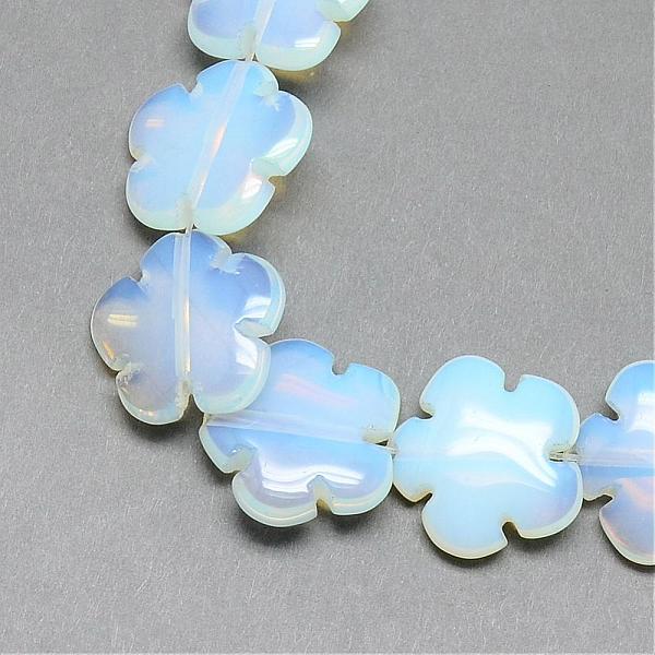 

PandaHall Opalite Bead Strands, Flower, 19~20x20~21x5~6mm, Hole: 1.5mm, about 20pcs/strand, 15.75 inch Opalite Flower