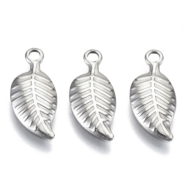 

PandaHall 201 Stainless Steel Charms, Laser Cut, Leaf, Stainless Steel Color, 14x6x1mm, Hole: 1.4mm 201 Stainless Steel Leaf