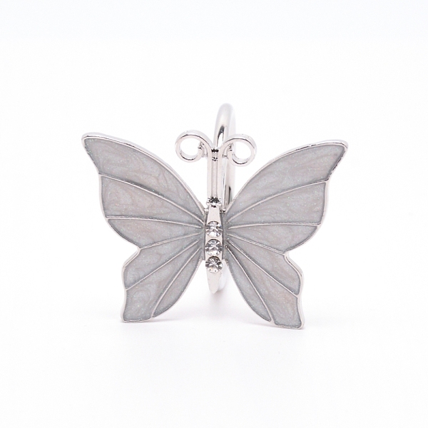 

PandaHall Alloy Napkin Rings, Napkin Holder Adornment, for Place Settings, Wedding & Party Decoration, Butterfly, Platinum, Butterfly..., Clear