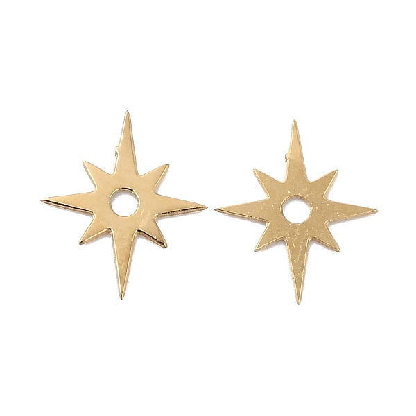 

PandaHall Ion Plating(IP) 304 Stainless Steel Charms, Star, Real 14K Gold Plated, 9x7.5x0.5mm, Hole: 1mm 304 Stainless Steel Star