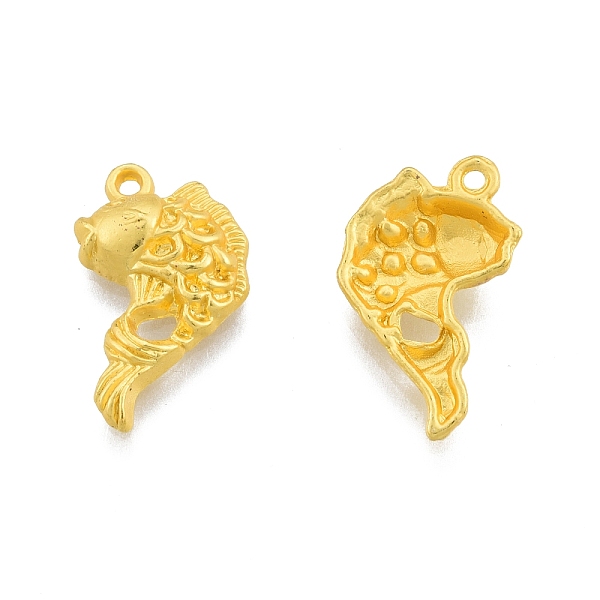 

PandaHall Alloy Pendants, Goldfish Charms, Matte Gold Color, 19.5x11.5x3.5mm, Hole: 1.2mm Alloy Fish