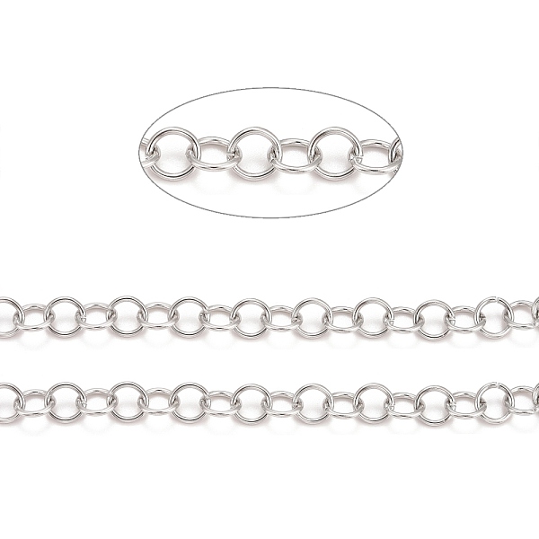 

PandaHall 304 Stainless Steel Rolo Chains, Belcher Chains, Unwelded, with Spool, Stainless Steel Color, 7x1mm, about 32.8 Feet(10m)/roll 304...