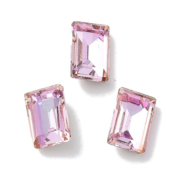 

PandaHall Glass Rhinestone Cabochons, Point Back & Back Plated, Faceted, Rectangle, Light Rose, 6x4x2.5mm Glass Rhinestone Rectangle Pink