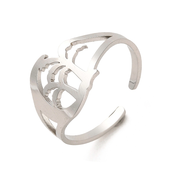 

PandaHall 304 Stainless Steel Open Cuff Rings, Tree, Stainless Steel Color, Inner Diameter: 18.2mm 304 Stainless Steel Tree