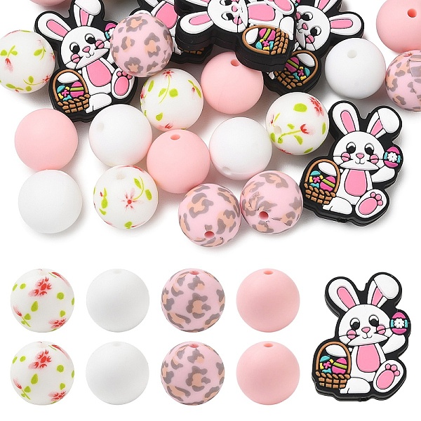 25 kit de perles en silicone sur le thème de Pâques (5 styles différents)