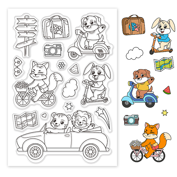 

PandaHall PVC Plastic Stamps, for DIY Scrapbooking, Photo Album Decorative, Cards Making, Stamp Sheets, Animal Pattern, 16x11x0.3cm Plastic...