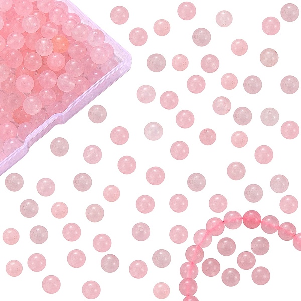 

PandaHall DIY Jewelry Bracelet Making Kits, 3 Strands 8mm Dyed Round Natural White Jade Beads and Flat Elastic Thread, Pink, 8mm, Hole: 1mm...