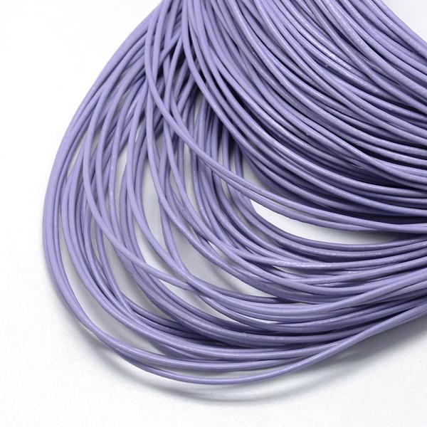 

PandaHall Spray Painted Cowhide Leather Cords, Medium Purple, 1.5mm, about 100yards/bundle(300 feet/bundle) Cowhide Round Purple
