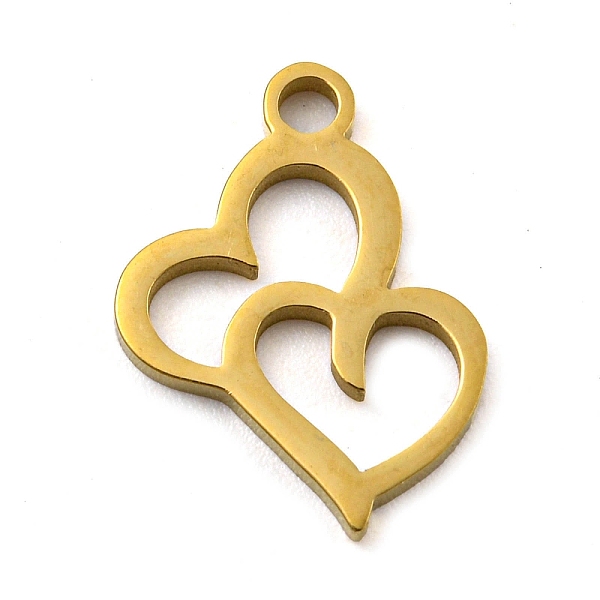 

PandaHall Ion Plating(IP) 316 Surgical Stainless Steel Charms, Laser Cut, Heart Charms, Real 18K Gold Plated, 14x9.5x1mm, Hole: 1.6mm 316...