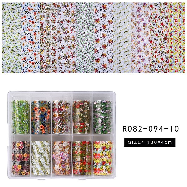 

PandaHall Nail Art Transfer Stickers, Nail Decals, DIY Nail Tips Decoration for Women, Mixed Color, Flower Pattern, 100x4cm, 10sheets/box..., Multicolor