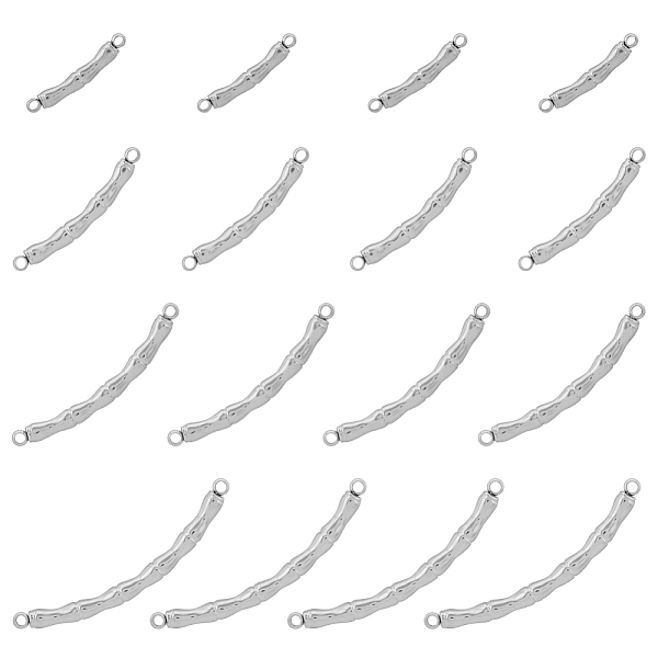 

PandaHall DICOSMETIC 16Pcs 4 Styles 304 Stainless Steel Connector Charms, Bamboo Stick Link, Stainless Steel Color, 23~44.5x3.5mm, Hole...