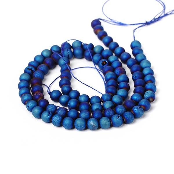 

PandaHall Electroplate Natural Agate Round Bead Strands, Grade A, Blue Plated, 10mm, Hole: 1mm, about 37pcs/strand, 15.1 inch Natural Agate...