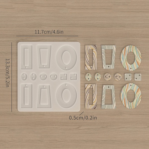 

PandaHall DIY Silicone Molds, Decoration Making, Resin Casting Molds, For UV Resin, Epoxy Resin Jewelry Making, Clear, 133x117x5mm, Hole...