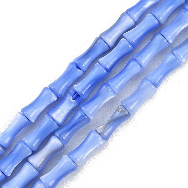 

PandaHall Natural Freshwater Shell Beads Strands, Dyed, Bamboo Stick Shape, Cornflower Blue, 8x4.5mm, Hole: 0.8mm, about 46pcs/strand, 14.49...