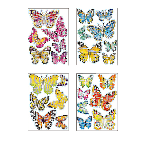 4 Sheets Insect DIY Diamond Painting Sticker Kits