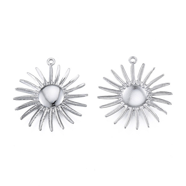

PandaHall 304 Stainless Steel Pendants, Flower, Stainless Steel Color, 28x26x2.5mm, Hole: 1.2mm 304 Stainless Steel Flower
