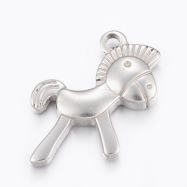 

PandaHall 304 Stainless Steel Pendants, Horse, Stainless Steel Color, 20x19x4mm, Hole: 2mm 304 Stainless Steel Horse