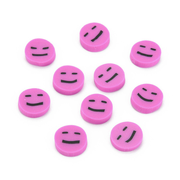 

PandaHall Handmade Polymer Clay Cabochons, Flat Round with Expression, Orchid, 9~10x1~2mm, about 5000pcs/1000g Polymer Clay Flat Round..., Purple