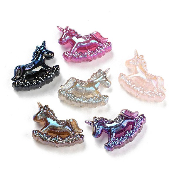 

PandaHall UV Plating Iridescent Acrylic Beads, Ice Beauty Effect, Wooden Horse, Mixed Color, 33x40x11.5mm, Hole: 1.8mm Acrylic Horse..., Multicolor