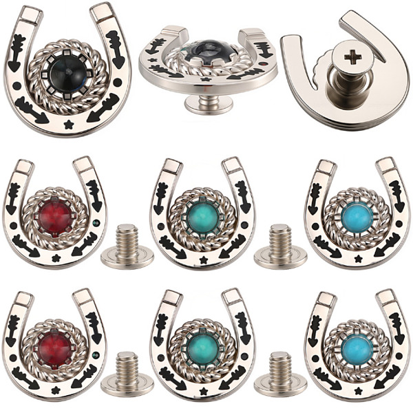 16 Bags 4 Colors Zinc Alloy Resin Coin Screw Rivet